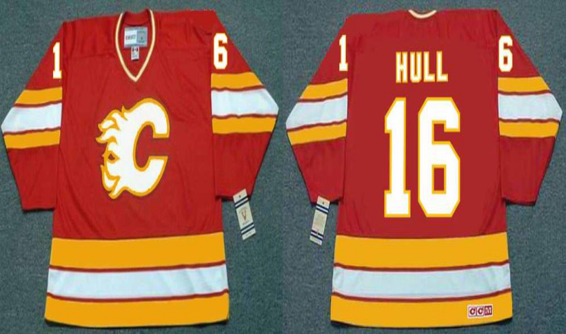 2019 Men Calgary Flames 16 Hull red CCM NHL jerseys